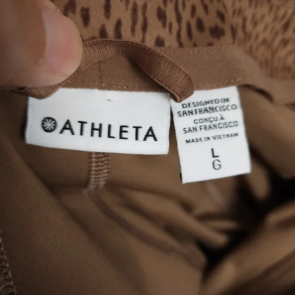 Athleta Salutation Jacket Leopard Print Zip Up Athletic‎ Top Women's Size L - Picture 8 of 11